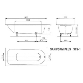Ванна стальная Kaldewei Saniform Plus 180х80 прямоугольная Мод 375 в Саратове 4