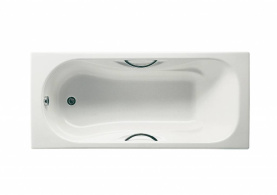 Чугунная ванна Roca Malibu 160x70 2334G0000 с противоскольжением, с отверстиями для ручек в Саратове 1