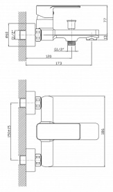 Смеситель для ванны Orange Merci M13-211cr с поворотным изливом, хром в Саратове 1