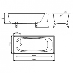 Ванна стальная Estap Classic 160x71 прямоугольная в Саратове 2