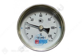 Термометр биметаллический Метер ТБ80 120C Дк 80 L=60 в Саратове 0