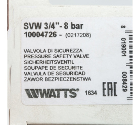 Предохранительный клапан вр 3/4 x 8 бар SVW 8 3/4 Watts 10004726(02.17.208) в Саратове 6