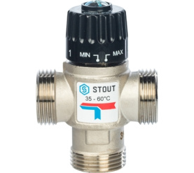 Термостатический смесительный клапан для систем отопления и ГВС 1 НР 35-60°С STOUT SVM-0020-166025 в Саратове 2