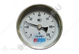 Термометр биметаллический Метер ТБ63 120C Дк 63 L=80 в Саратове 0