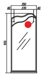 Зеркало Акватон "Колибри 45" 653-2 (лев)  (806*350*70)  без светильника в Саратове 2