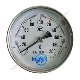 Термометр биметаллический Метер ТБ100 200C Дк 100 L=100 в Саратове 0