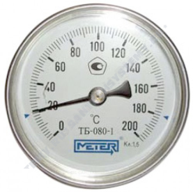 Термометр биметаллический Метер ТБ80 200C Дк 80 L=40 в Саратове 0