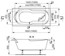 Акриловая ванна Vagnerplast Cavallo 170x75 прямоугольная VPBA170CAV2X-01 в Саратове 2