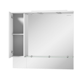 Шкаф зеркальный Амата 100, белый в Саратове 5