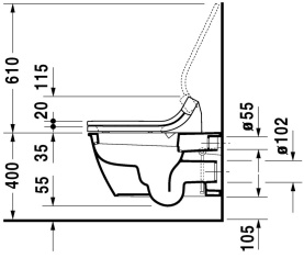 Унитаз подвесной Duravit Durastyle 370x620 мм 2537590000 с вертикальным смывом в Саратове 2