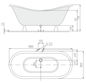 Панель для ванны Vagnerplast Side Panel 75 торцевая в Саратове 2