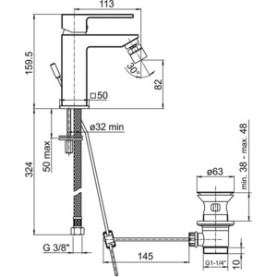 Смеситель PAINI Dax-R 84CR306RKM для биде хром в Саратове 1