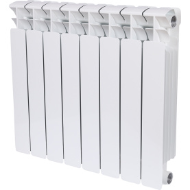 Радиатор биметаллический боковое подключение (белый RAL 9016) RIFAR BASE 500 9 секций в Саратове 0