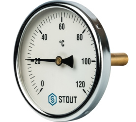 Термометр биметаллический с погружной гильзой. Корпус Dn 100 мм, гильза 75 мм STOUT SIM-0001-107515 в Саратове 0