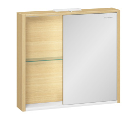 Шкаф зеркальный Уника 80, белый с дуб гальяно в Саратове 0