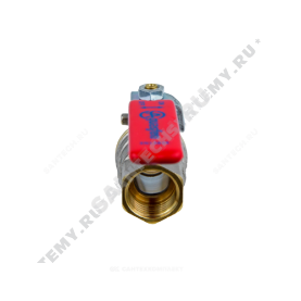 Кран шаровой латунь никелирован 1003 Ду 15 G1/2" Ру40 ВР/НР полнопроходной рычаг красный Aquasfera 1003-01 в Саратове 4