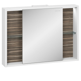 Шкаф зеркальный Белль 100, белый с макассар в Саратове 0