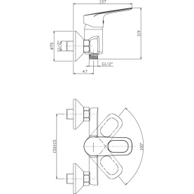Смеситель BONN (арт. BO31610241) для душа с аксессуарами, карт. 35 мм Zollen в Саратове 2