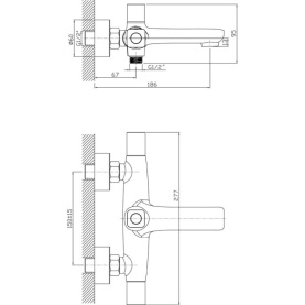 Смеситель HEIDE (арт. HE61620741) для ванны короткий изл, с аксессуарами Zollen в Саратове 2