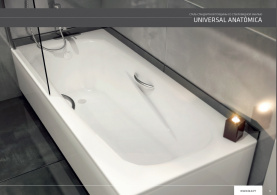 Стальная ванна BLB Universal Anatomica HG 170x75 см B75L с отверстиями под ручки 208 мм в Саратове 2
