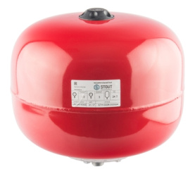 Расширительный бак на отопление 24 л. (цвет красный) STOUT STH-0006-000024 в Саратове 0