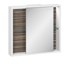 Шкаф зеркальный Белль 80, белый с макассар в Саратове 0