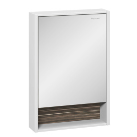 Шкаф зеркальный Белль 60, белый с макассар в Саратове 0