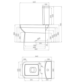 Унитаз-компакт Della Quattro Wood DE511090024, горизонтальный выпуск, 2-реж смыв, сиденье дюропласт с микролифтом (венге) в Саратове 2