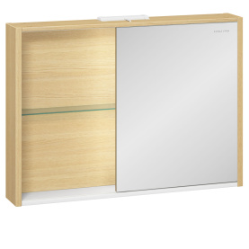 Шкаф зеркальный Уника 100, белый с дуб гальяно в Саратове 0
