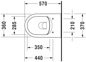 Унитаз подвесной Duravit ME by Starck 37x57 2529090000 безободковый с крепежем Durafix в Саратове 1