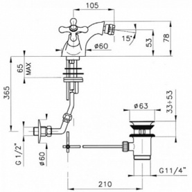 Смеситель для биде бронза NICOLAZZI 2534BZ в Саратове 2