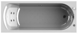 Ванна акриловая с гидромассажем Радомир Кэти 168х70 форсунки хром, фронтальная панель, каркас в Саратове 0