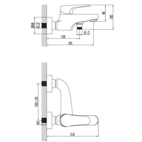 Смеситель для ванны Lemark Shift LM4332C с коротким изливом, хром, без аксессуаров в Саратове 1