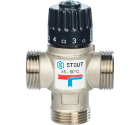 Термостатический смесительный клапан для систем отопления и ГВС 1 НР 35-60°С STOUT SVM-0020-166025 в Саратове 1