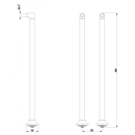 Комплект колонн 2 шт. для установки смесителя на пол ванны, бронза в Саратове 1