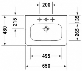 Раковина-столешница 65см с 1отв белая DURAVIT 2320650000 в Саратове 9