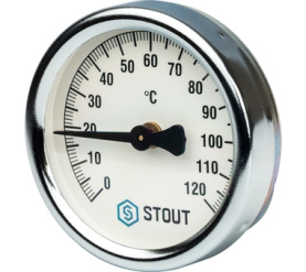 Термометр биметаллический накладной с пружиной. Корпус Dn 63 мм STOUT SIM-0004-630015 в Саратове 0