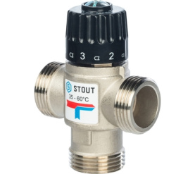 Термостатический смесительный клапан для систем отопления и ГВС 1 НР 35-60°С STOUT SVM-0020-166025 в Саратове 0
