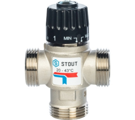 Термостатический смесительный клапан для систем отопления и ГВС 1 НР 20-43° STOUT SVM-0020-254325 в Саратове 1