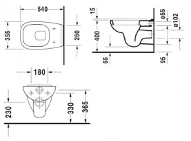 Унитаз подвесной Duravit D-Code 355x545 мм 25350900002 с вертикальным смывом в Саратове 1