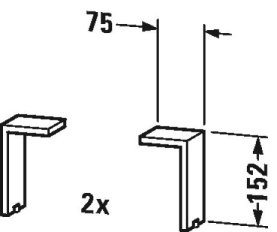 Пара ножек 7.5x15.2h хром DURAVIT UV999300000 в Саратове 2