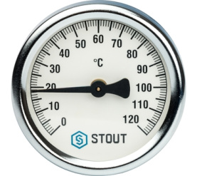 Термометр биметаллический накладной с пружиной. Корпус Dn 63 мм STOUT SIM-0004-630015 в Саратове 1